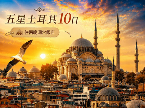 《線上旅展》【尋訪千年足跡|五星土耳其10日】兩晚洞穴風格飯店、雪白棉堡 艾菲索斯、千年地下城、藍色清真寺