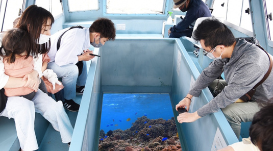 沖繩新原海灘玻璃船遊船體驗
