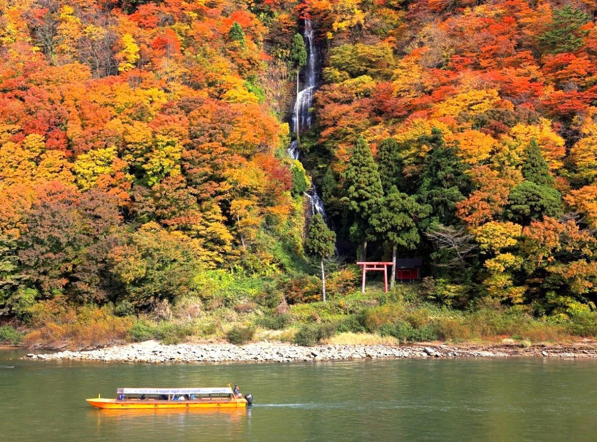 【東北楓特惠】紅葉百選鳴子峽．銀山溫泉．最上峽楓紅扁舟．由利高原鐵道．小安峽紅葉．中尊寺．燒肉吃到飽．溫泉泡湯 4天