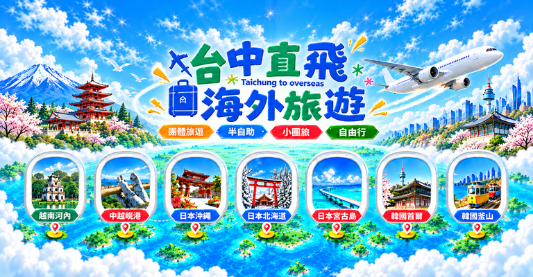 台中直飛海外旅遊 台中直飛海外旅遊